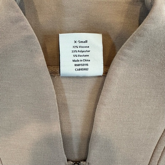 Varley Double Soft Loretta Taupe Sleeveless Half Zip Sweatshirt Vest - Picture 3 of 5